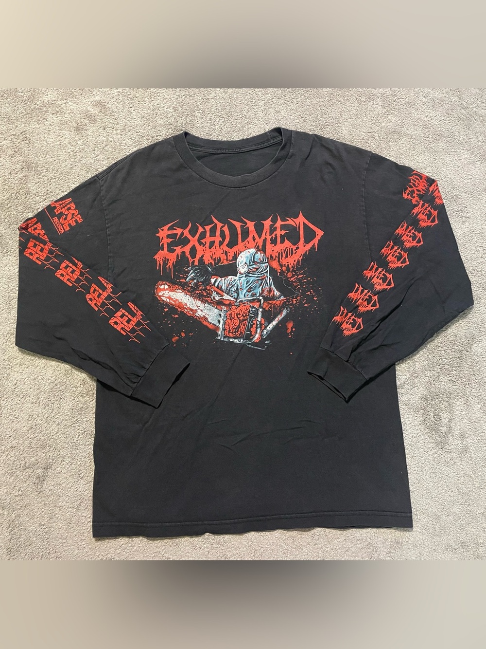 Exhumed Band Graphic T Shirt Mens M Long Sleeve Hardcore Music